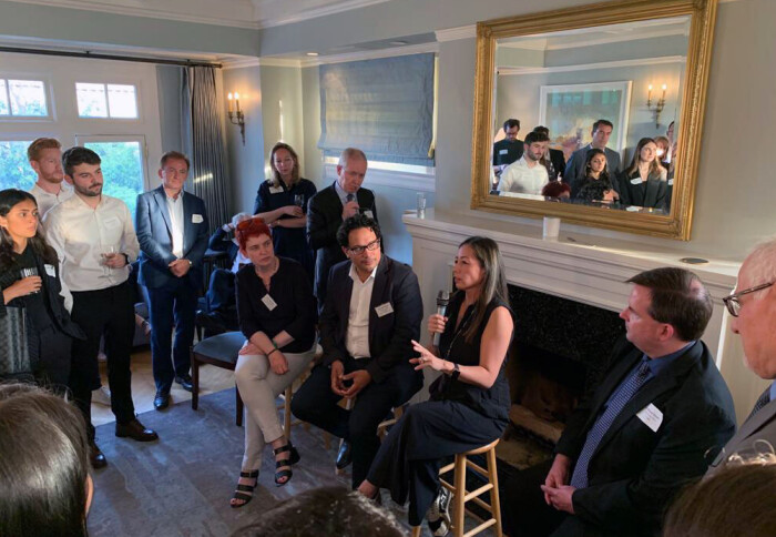 A panel discussion taking place