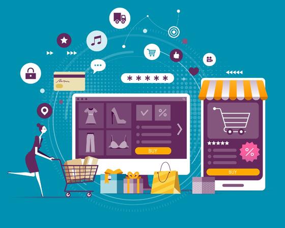Illustration of online shopping